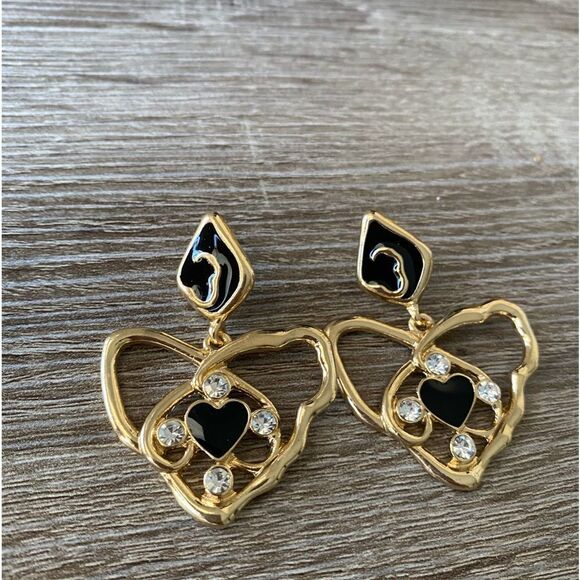 Vintage style heart earrings M184 - Picture 1 of 3